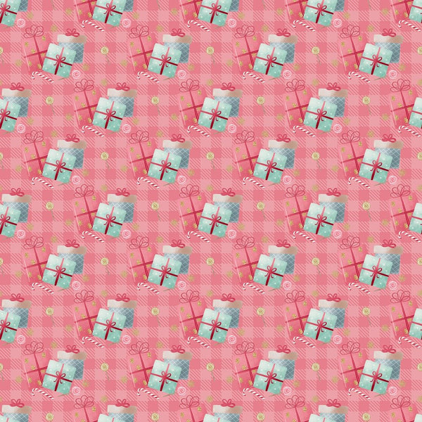 Presents on Plaid Fabric - Pink - ineedfabric.com