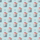 Presents & Snowflakes Fabric - Blue - ineedfabric.com