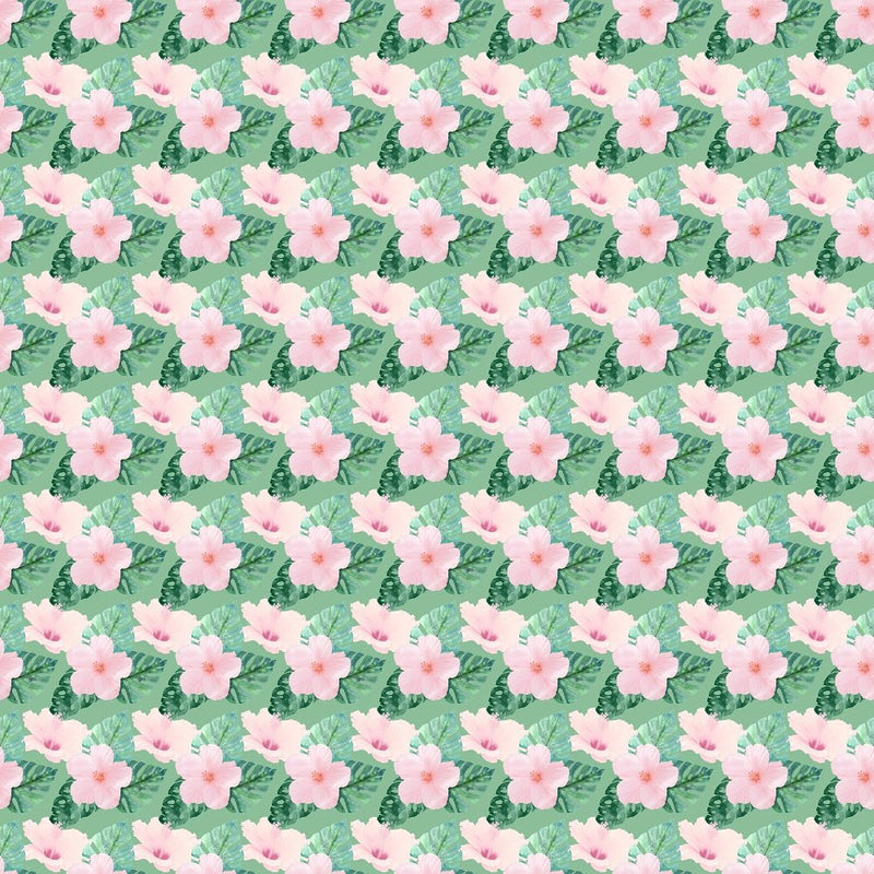 Primrose Flowers Fabric - Green - ineedfabric.com