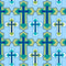 Psalms, Set Crosses Fabric - Blue - ineedfabric.com