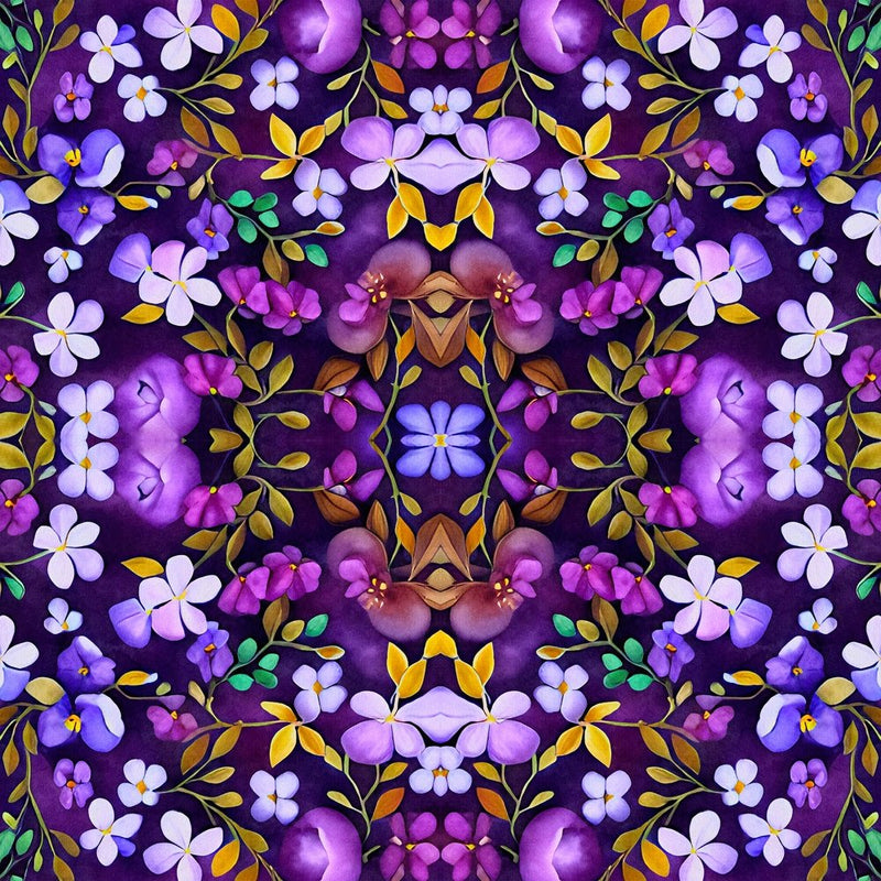 Psychedelic Blossoms Pattern 7 Fabric - ineedfabric.com