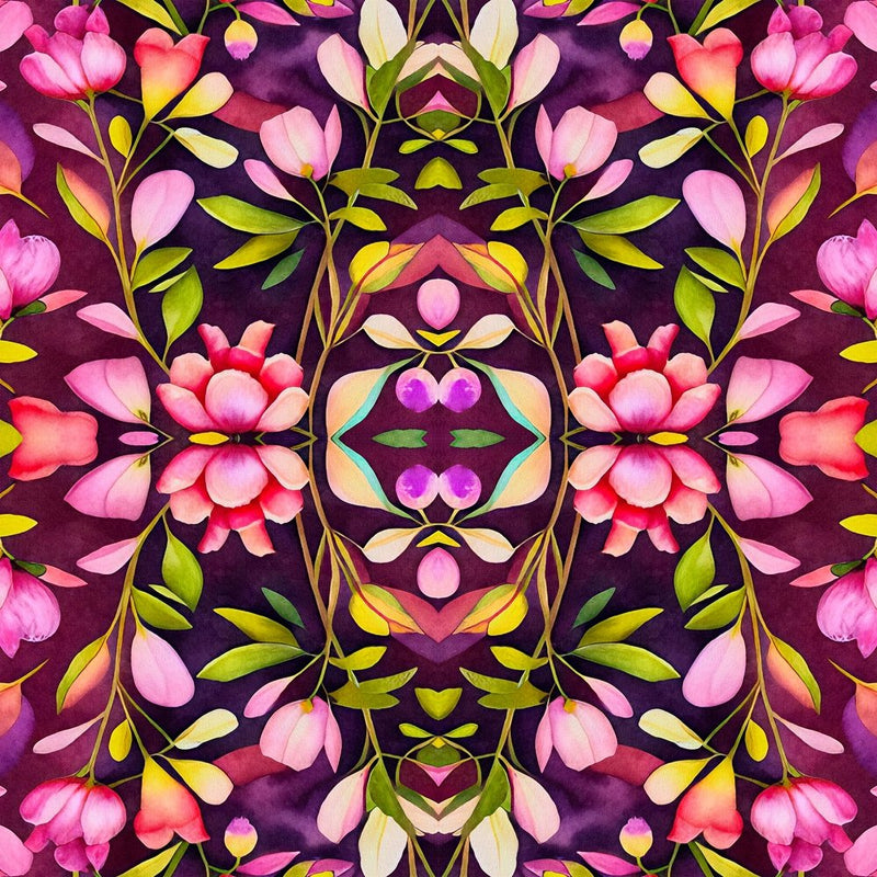 Psychedelic Blossoms Pattern 8 Fabric - ineedfabric.com