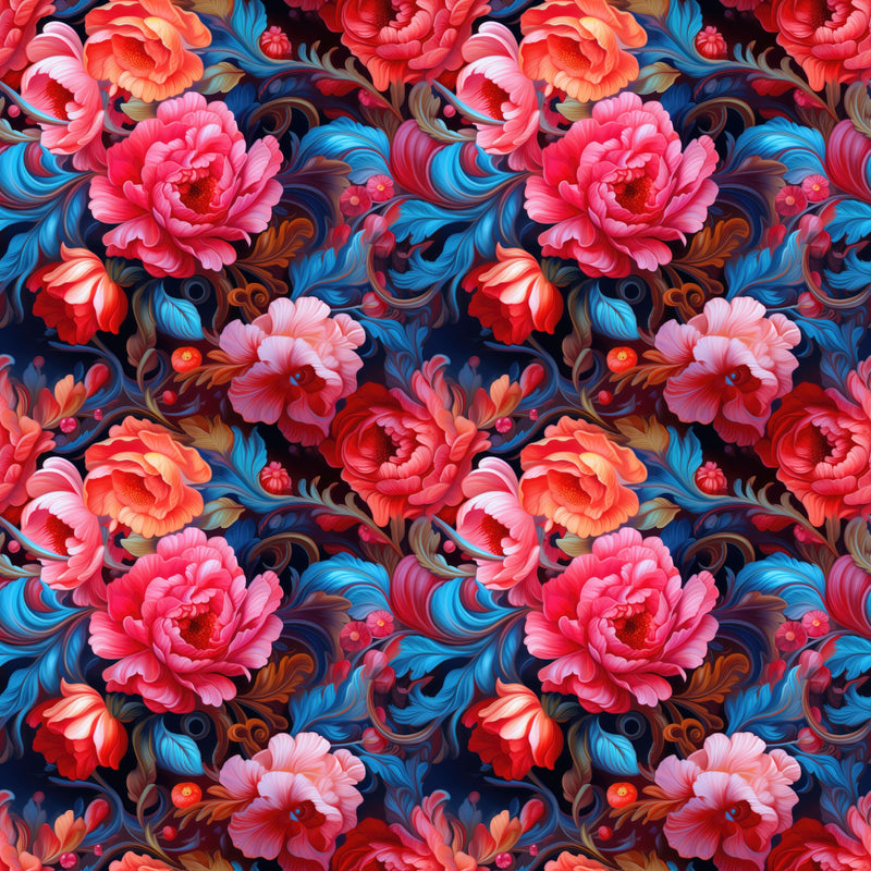 Psychedelic Roses Fabric - ineedfabric.com
