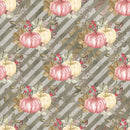 Pumpkin Paradise on Diagonal Stripes Fabric - Gray - ineedfabric.com