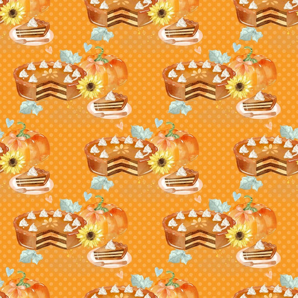 Pumpkin Pie Fabric - Orange - ineedfabric.com