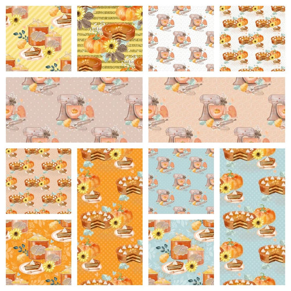 Pumpkin Pie Fat Quarter Bundle - 12 Pieces - ineedfabric.com