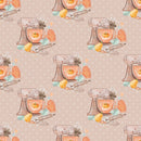 Pumpkin Pie Mixer on Dots Fabric - Tan - ineedfabric.com