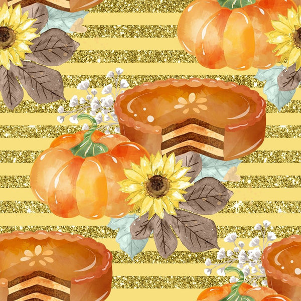 Pumpkin Pie on Stripes Fabric - ineedfabric.com
