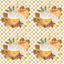 Pumpkin Spice Latte Cupcake on Dots Fabric - ineedfabric.com