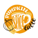 Pumpkin Spice Latte Fabric Panel - White - ineedfabric.com