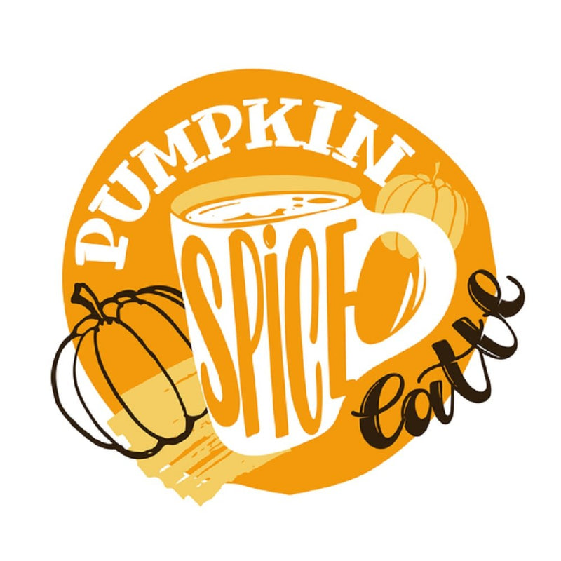 Pumpkin Spice Latte Fabric Panel - White - ineedfabric.com