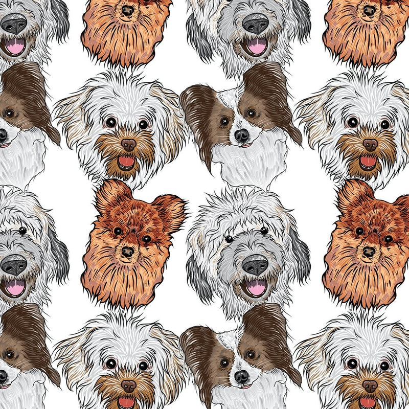 Purebred Dog Portrait Fabric - Variation 2 - ineedfabric.com