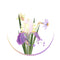Purple and Yellow Daffodils Fabric Panel - Variation 1 - ineedfabric.com