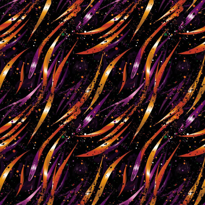 Purple & Gold Waves Fabric - ineedfabric.com