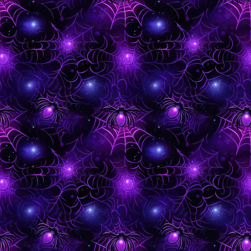 Purple Neon Spiderweb Fabric - ineedfabric.com