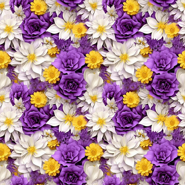 Purple & Yellow Flower Fabric - ineedfabric.com