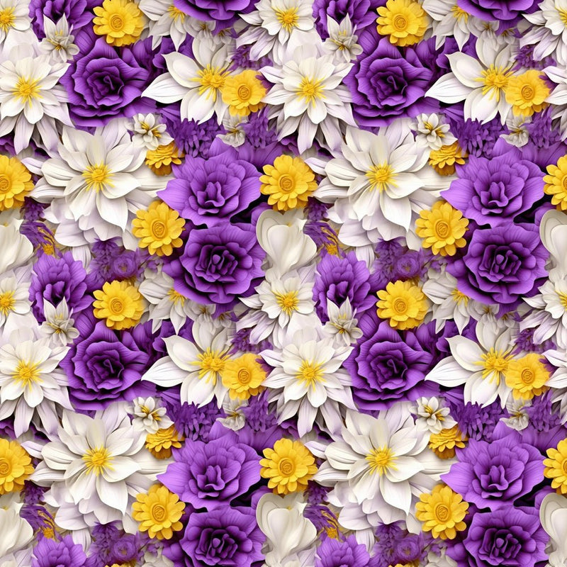 Purple & Yellow Flower Fabric - ineedfabric.com