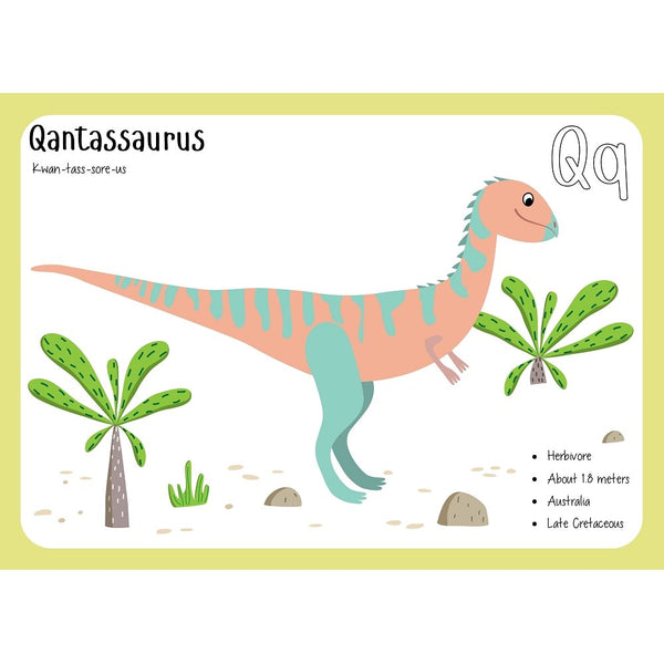 Qantassaurus Flash Card Fabric Panel - ineedfabric.com