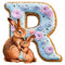 "R" Rabbit Cookie Fabric Panel - ineedfabric.com