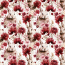 Rabbit in Flower Bush Fabric - ineedfabric.com