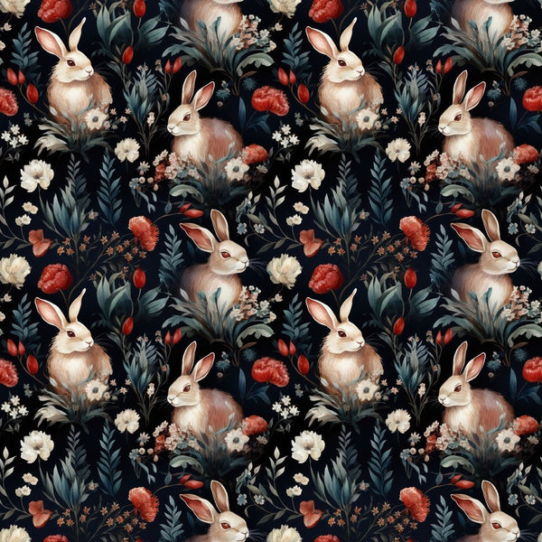 Rabbits In The Garden Fabric - ineedfabric.com