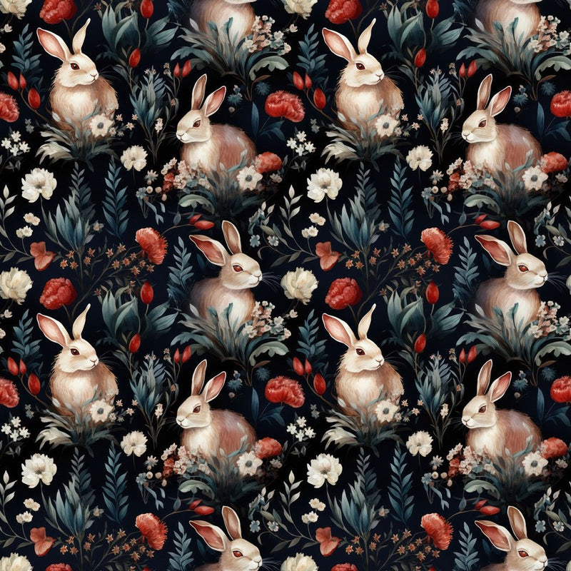 Rabbits In The Garden Fabric - ineedfabric.com