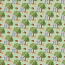 Raccoons In The Forest Fabric - Green - ineedfabric.com