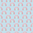 Rain Drops & Rainbows Fabric - Blue - ineedfabric.com