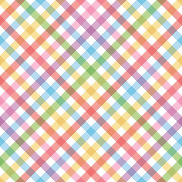 Rainbow Gingham Diagonal Fabric - ineedfabric.com