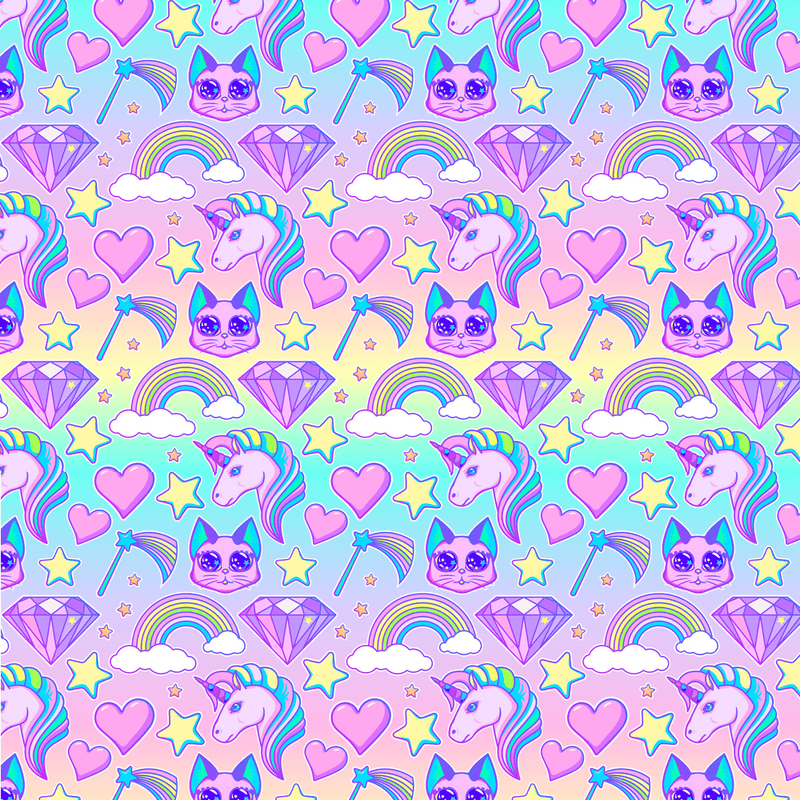 Rainbow Unicorn Fabric - Multi - ineedfabric.com