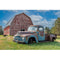 Realistic Abandoned Pickup & Vintage Barn Fabric Panel - ineedfabric.com