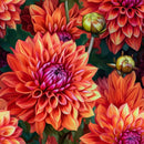 Realistic Dahlia Flowers Fabric - ineedfabric.com