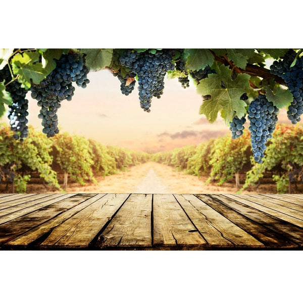 Realistic Grape Vineyard Fabric Panel - ineedfabric.com