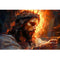 Realistic Jesus in Thorn Crown Fabric Panel - ineedfabric.com