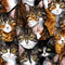 Realistic Packed Cats Pattern 2 Fabric - ineedfabric.com