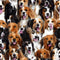 Realistic Packed Dogs Pattern 3 Fabric - ineedfabric.com