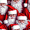 Realistic Packed Santas Fabric - ineedfabric.com