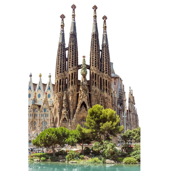 Realistic Sagrada Familia in Barcelona Fabric Panel - ineedfabric.com