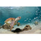 Realistic Sea Turtle with Fish Fabric Panel - ineedfabric.com