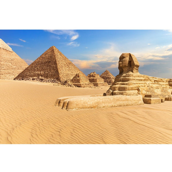 Realistic Sphinx and Pyramids of Giza Fabric Panel - ineedfabric.com