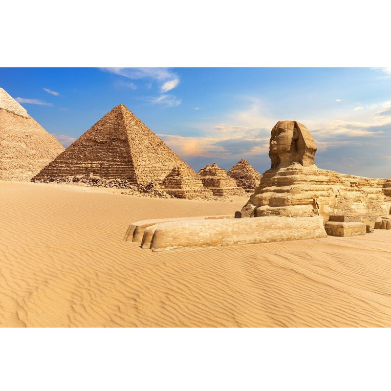 Realistic Sphinx and Pyramids of Giza Fabric Panel - ineedfabric.com