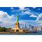 Realistic Statue of Liberty Against Manhattan Fabric Panel - ineedfabric.com