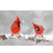 Realistic Two Cardinals in the Snow Fabric Panel - ineedfabric.com