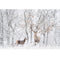 Realistic Winter Deer Scene Fabric Panel - ineedfabric.com