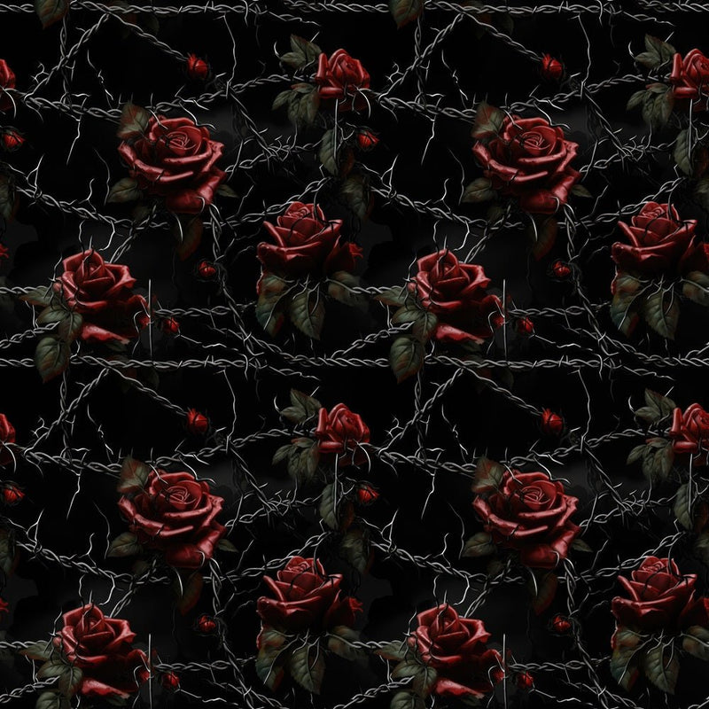 Red Roses, Chains, & Vines Fabric - ineedfabric.com