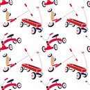 Red Wagon Fabric - White - ineedfabric.com