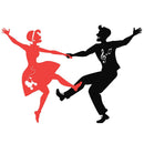 Retro 1950s Couple Dancing Fabric Panel - ineedfabric.com