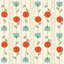 Retro Alliums & Tulips Fabric - Tan - ineedfabric.com