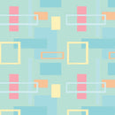 Retro Block Fabric Variation 2 - Aqua - ineedfabric.com