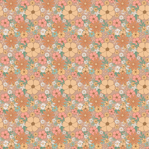 Retro Bohemian Floral Pattern 2 Fabric - ineedfabric.com
